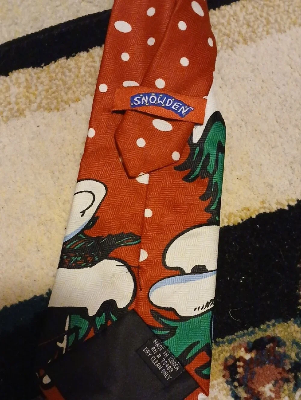 Festive Snowman Holiday Tie in Red, White & Green